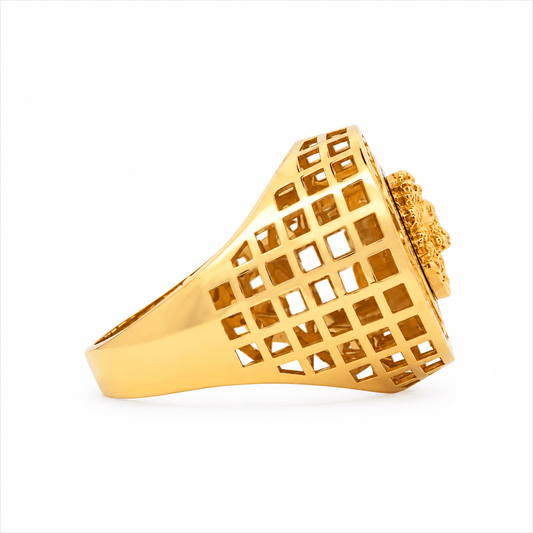 Men's Jesus Onyx Signet Ring