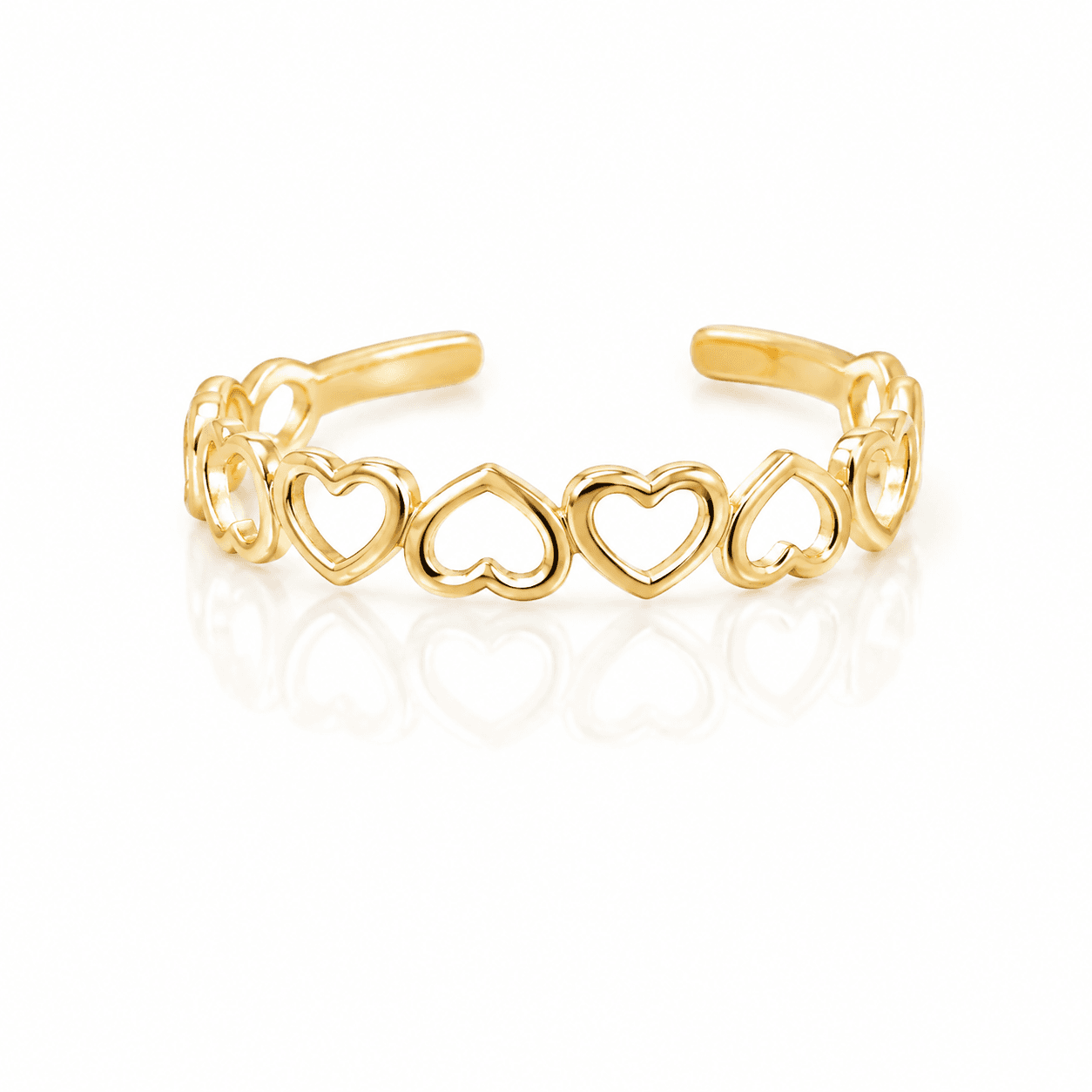 Open Hearts Midi Ring