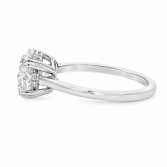 Oval Lab-Grown Diamond Hidden Halo Engagement Ring