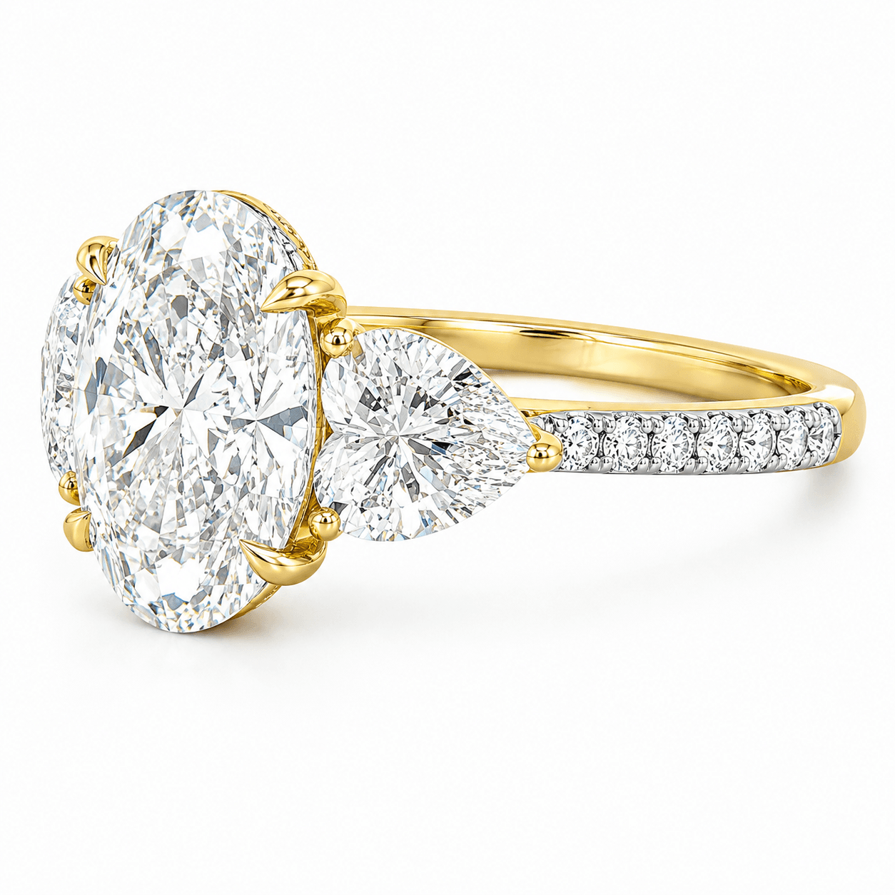 Oval Three-Stone Engagement Ring