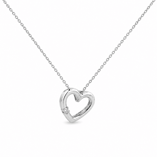 0.03 CT TW. Petite Diamond Heart Necklace