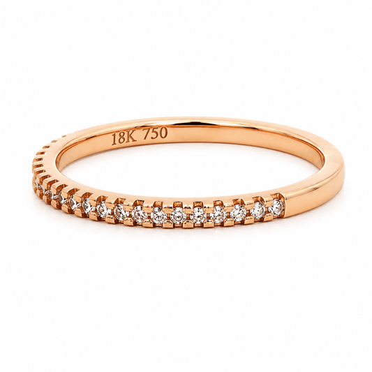 Rose Gold Diamond Prong-Set Wedding Band