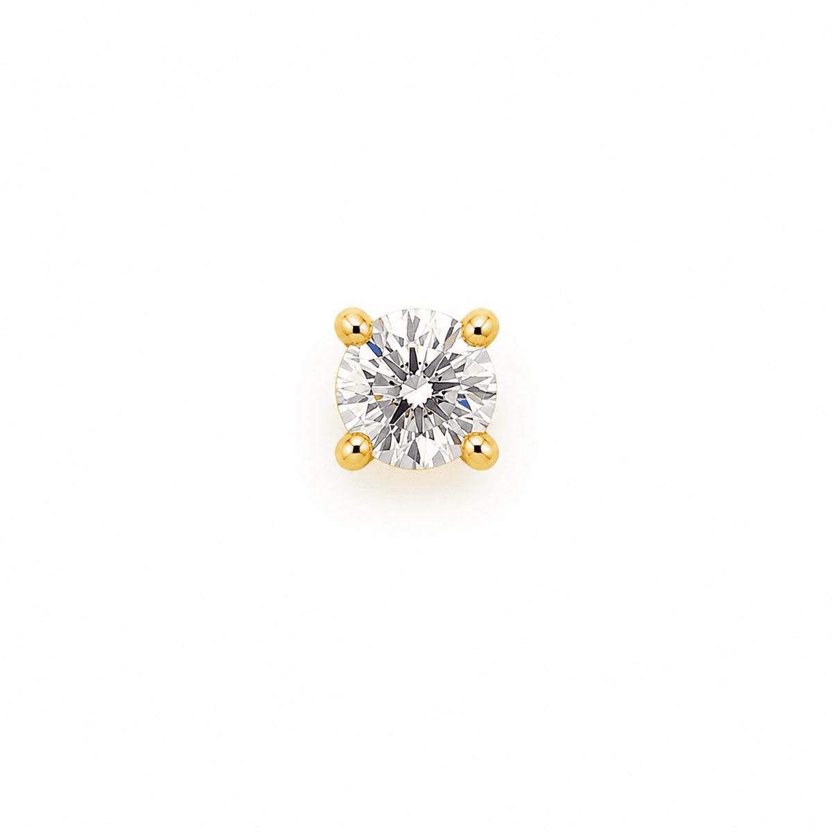 14K 2mm Round CZ Cartilage Piercing