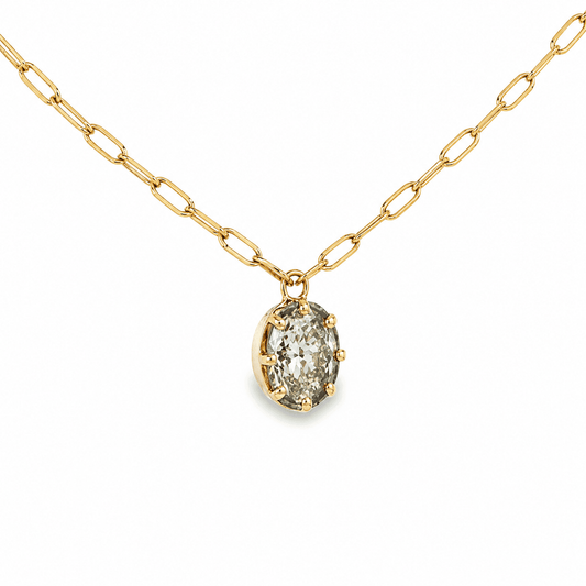 2 CT TW. Round Lab-Grown Diamond Solitaire Pendant on Paperclip Chain