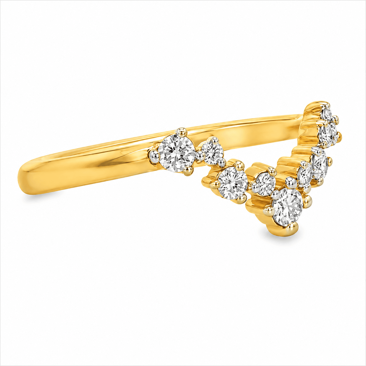Scattered Diamond Contour Band