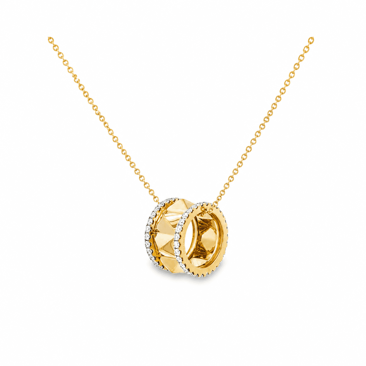 1/5 CT TW. Textured Rolling Diamond Pendant
