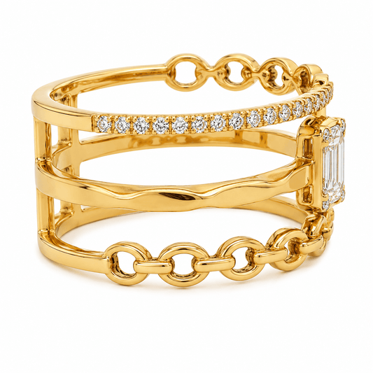 0.27 CTW Open Three-Row Diamond Fashion Ring