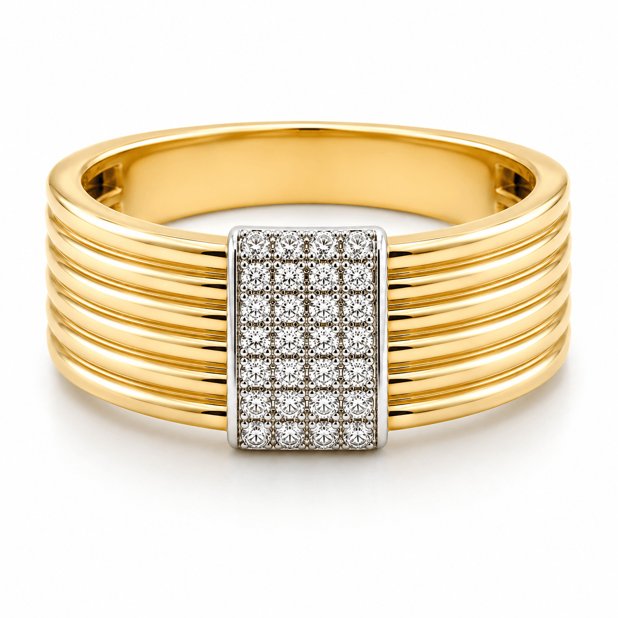 0.15 CTW Pave Two-Toned Coil Diamond Ring