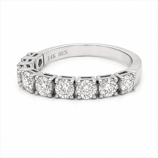 14K White Gold Flexible Diamond Band