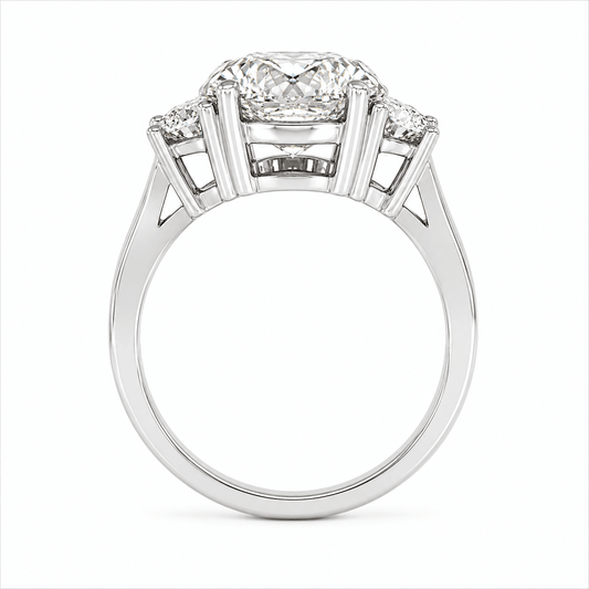 2.99 CTW Round Lab-Grown Diamond Three Stone Engagement Ring