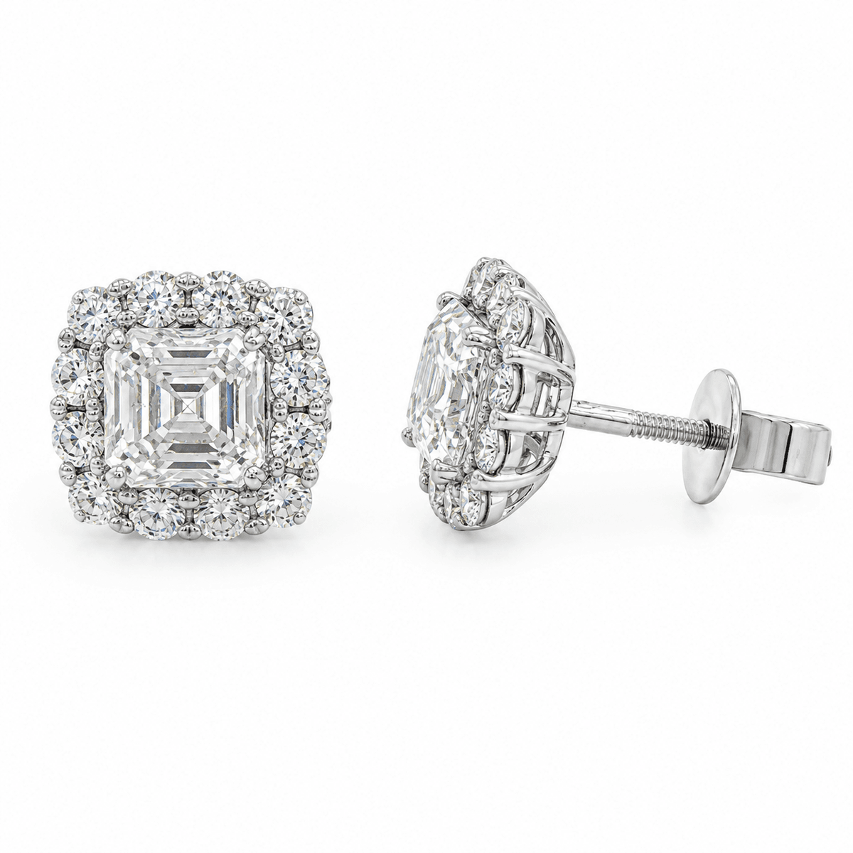 14K White Gold Lab Diamond Stud Earrings