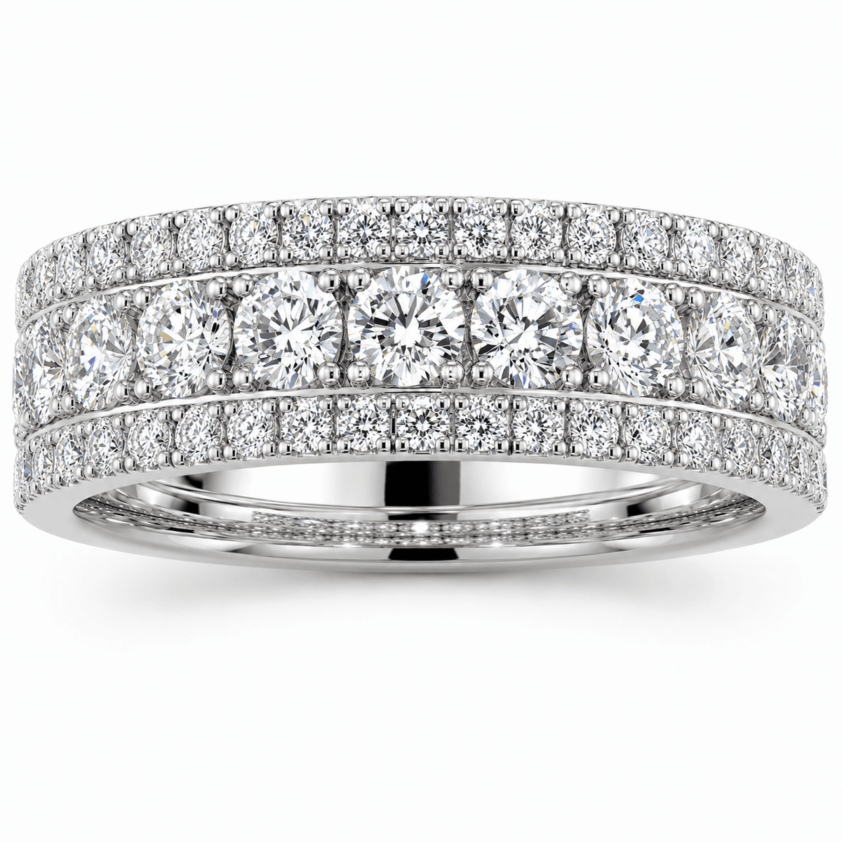 1 CT TW. White Gold Round Diamond Anniversary Band