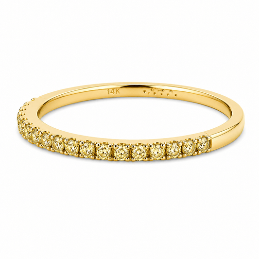 0.15 CT TW. Yellow Diamond Classic Band