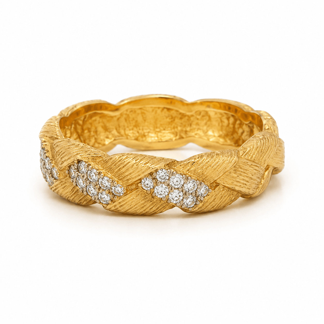 0.12 CTW Woven Texture Diamond Fashion Band