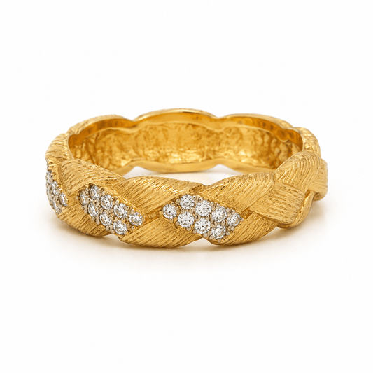 0.12 CTW Woven Texture Diamond Fashion Band