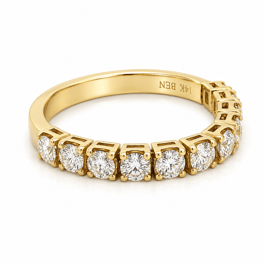 14K Yellow Gold Flexible Diamond Band