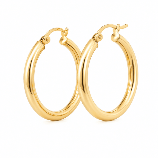 14K Yellow Gold Hoop Earrings