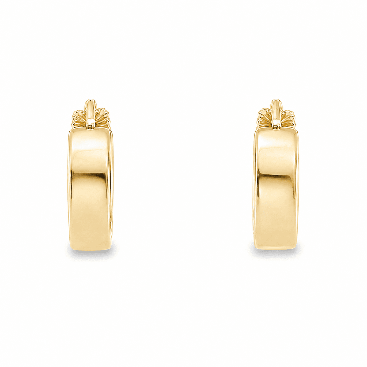 14K Yellow Gold Polished Huggie Earrings
