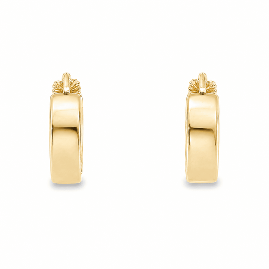 14K Yellow Gold Polished Huggie Earrings