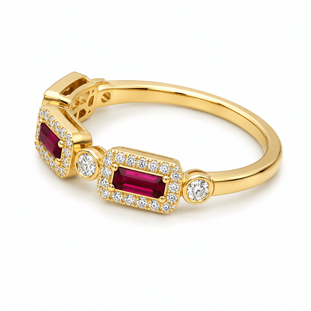 14K Yellow Gold Ruby & Diamond Ring