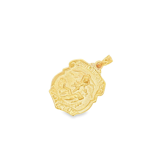 14K Yellow Gold St. Michael Shield Pendant