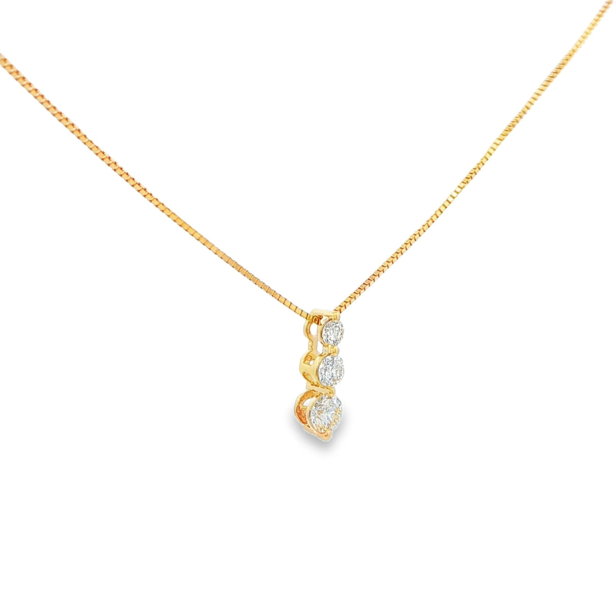 Three-Stone Snowman Pendant Necklace, 0.25 CTW