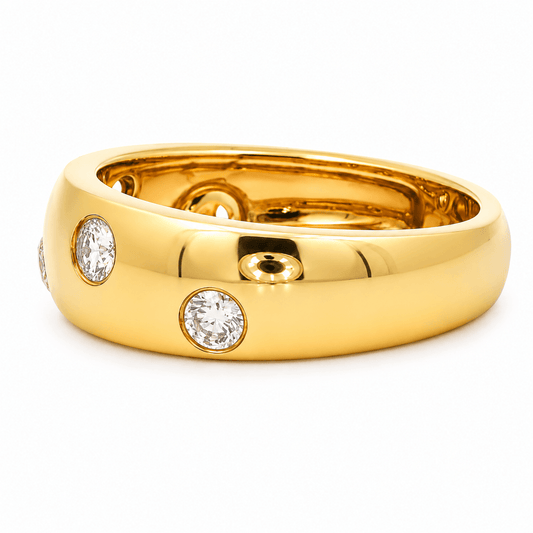 18K 0.45 CTW Flush Set Scattered Diamond Fashion Band