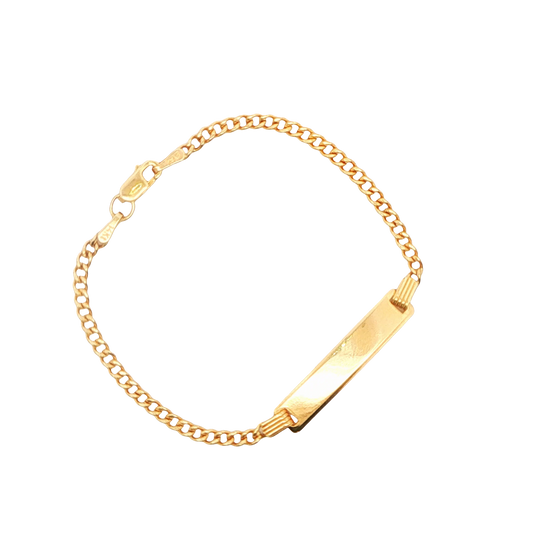 14K Yellow Gold Baby ID Bracelet