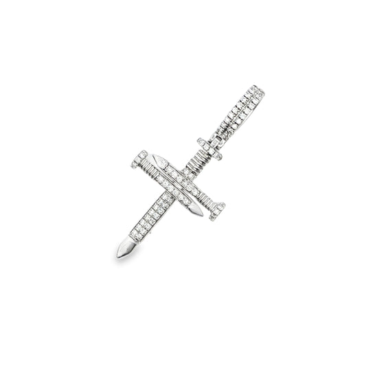 Diamond Nail Cross Pendant