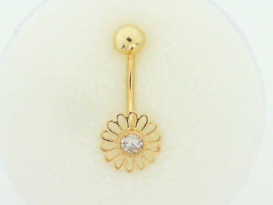14K Daisy CZ Belly Piercing