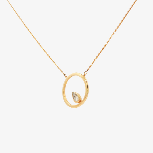 Diamond Open Circle Necklace