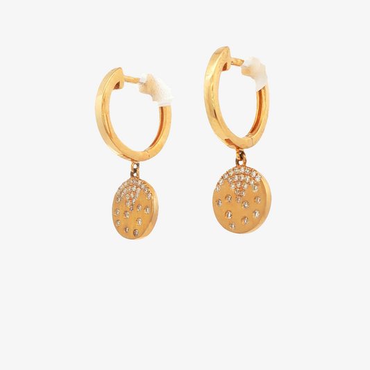 Diamond Disc Dangle Earrings