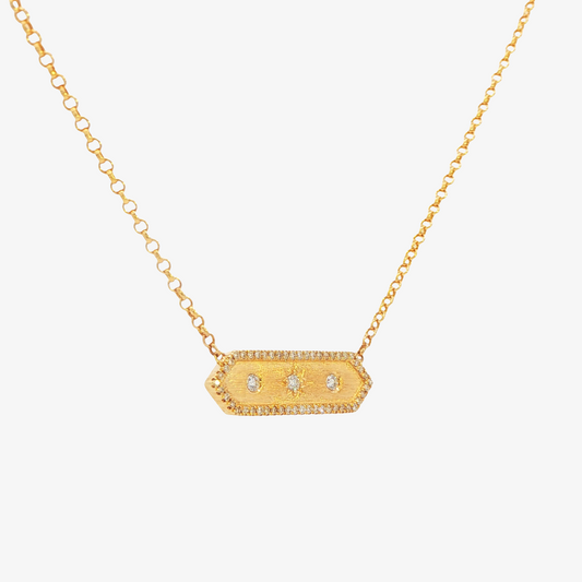 Diamond Halo Bar Necklace