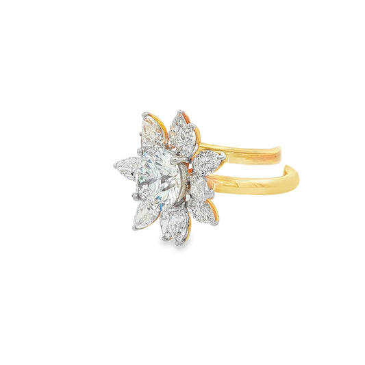 2-1/2 CT TW. Lab-Grown Diamond Flower Ballerina Ring