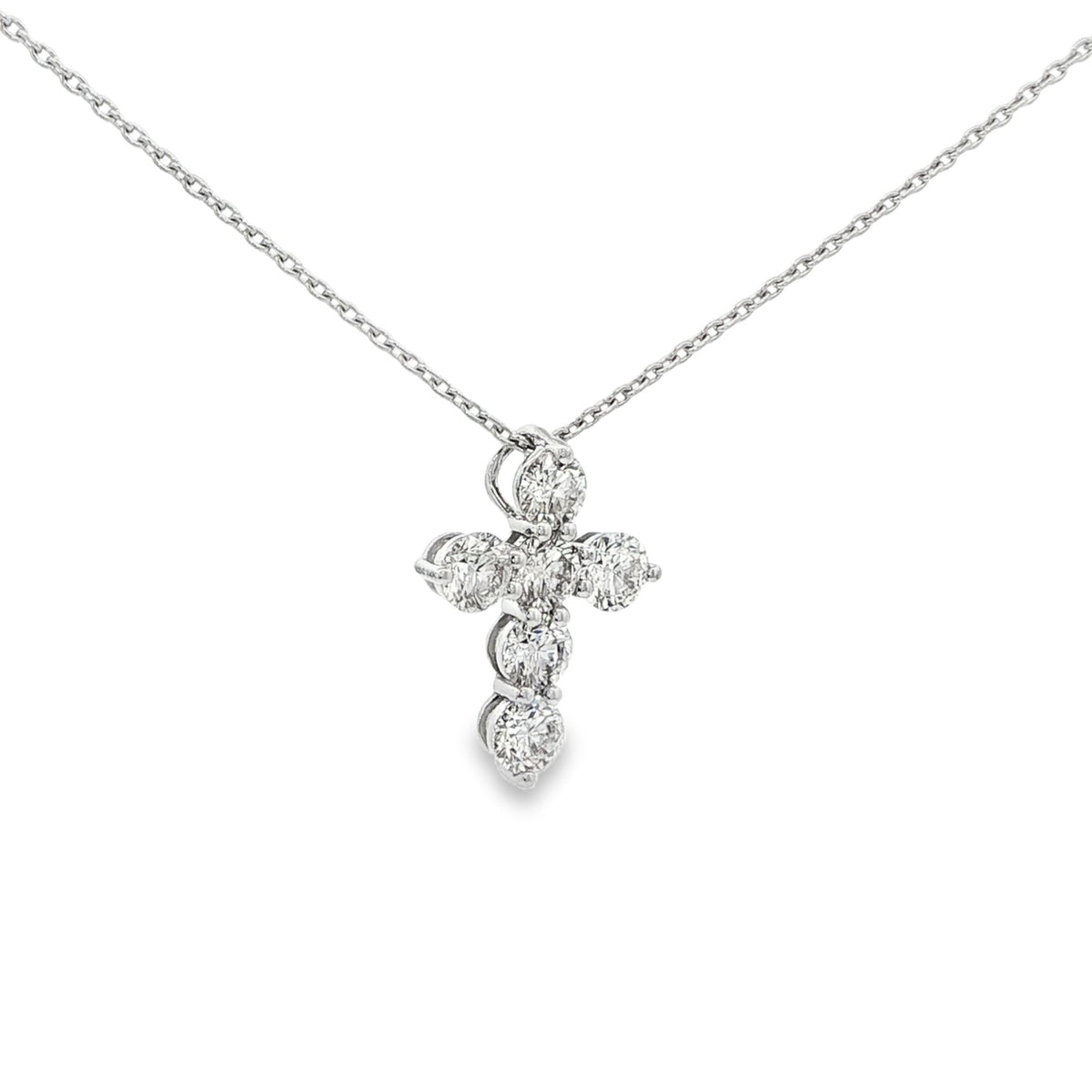 1.0 CTW Diamond Cross Necklace