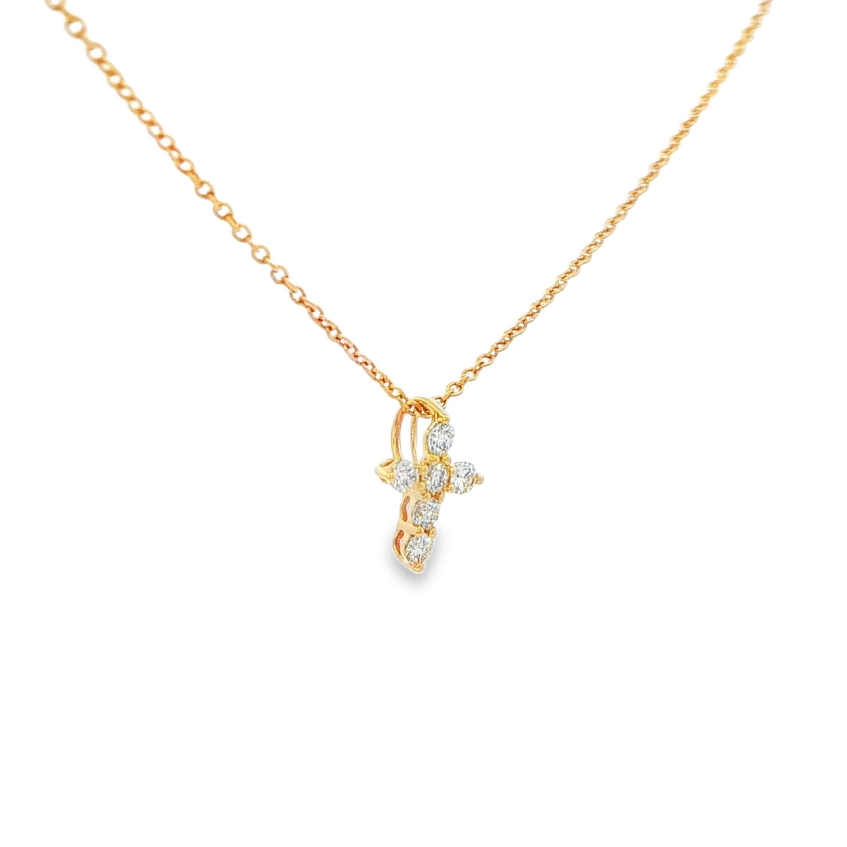 0.15 CTW Diamond Cross Pendant Necklace