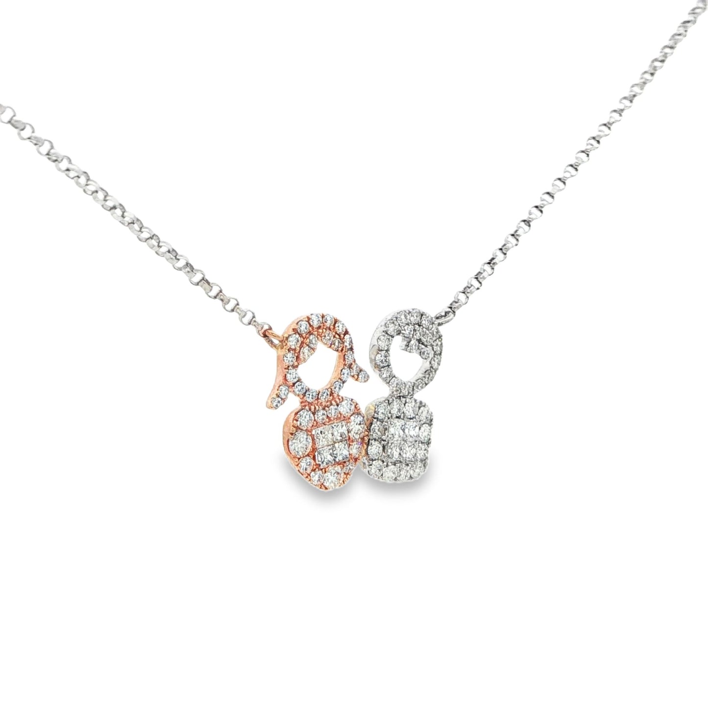3/5 CT TW. Diamond Boy & Girl Pendant