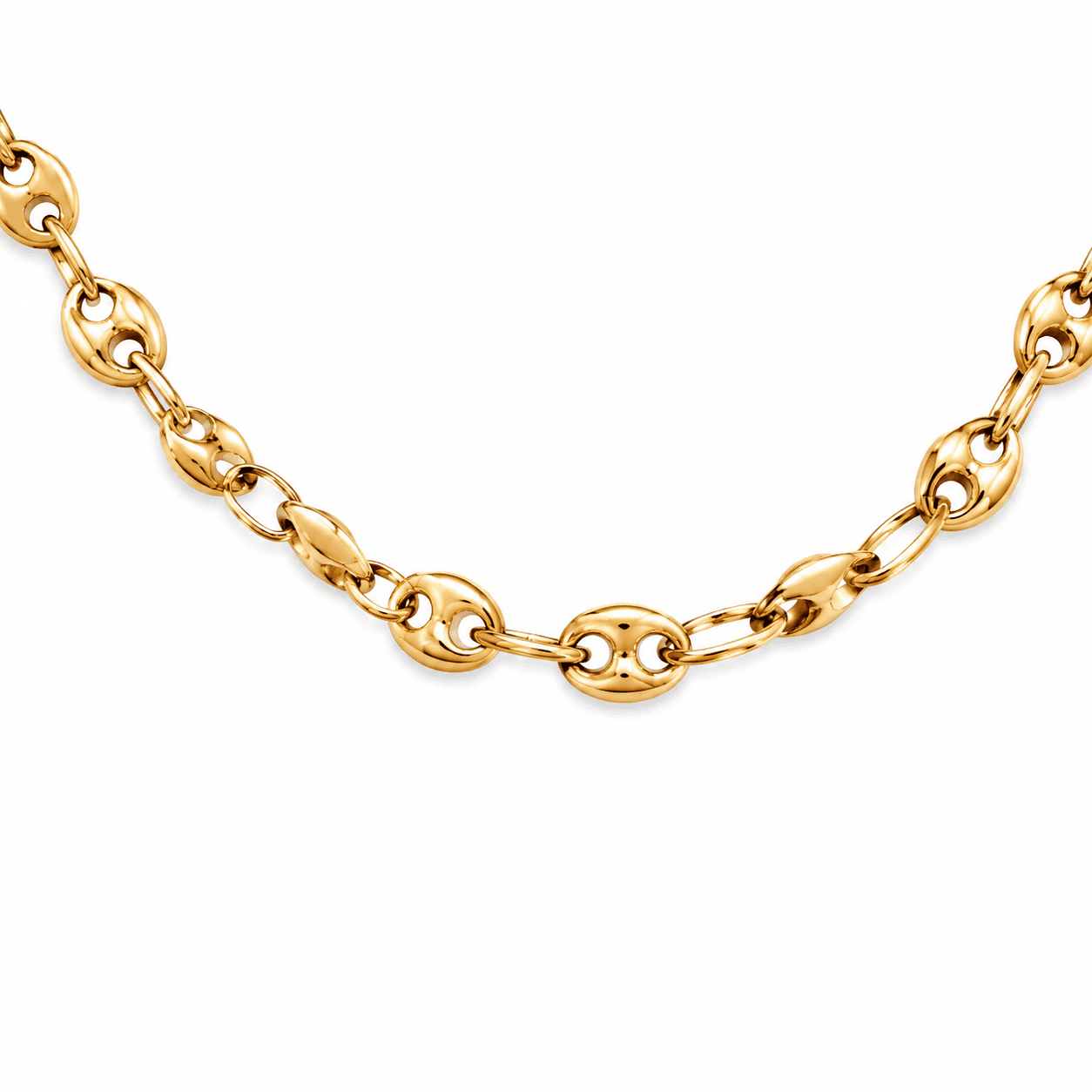 14K Yellow Gold Puffed Gucci Link Chain