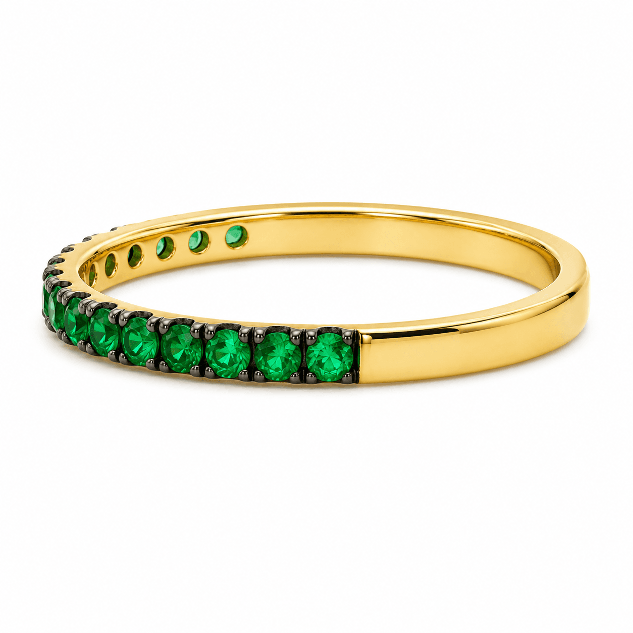 Emerald Half-Eternity Ring