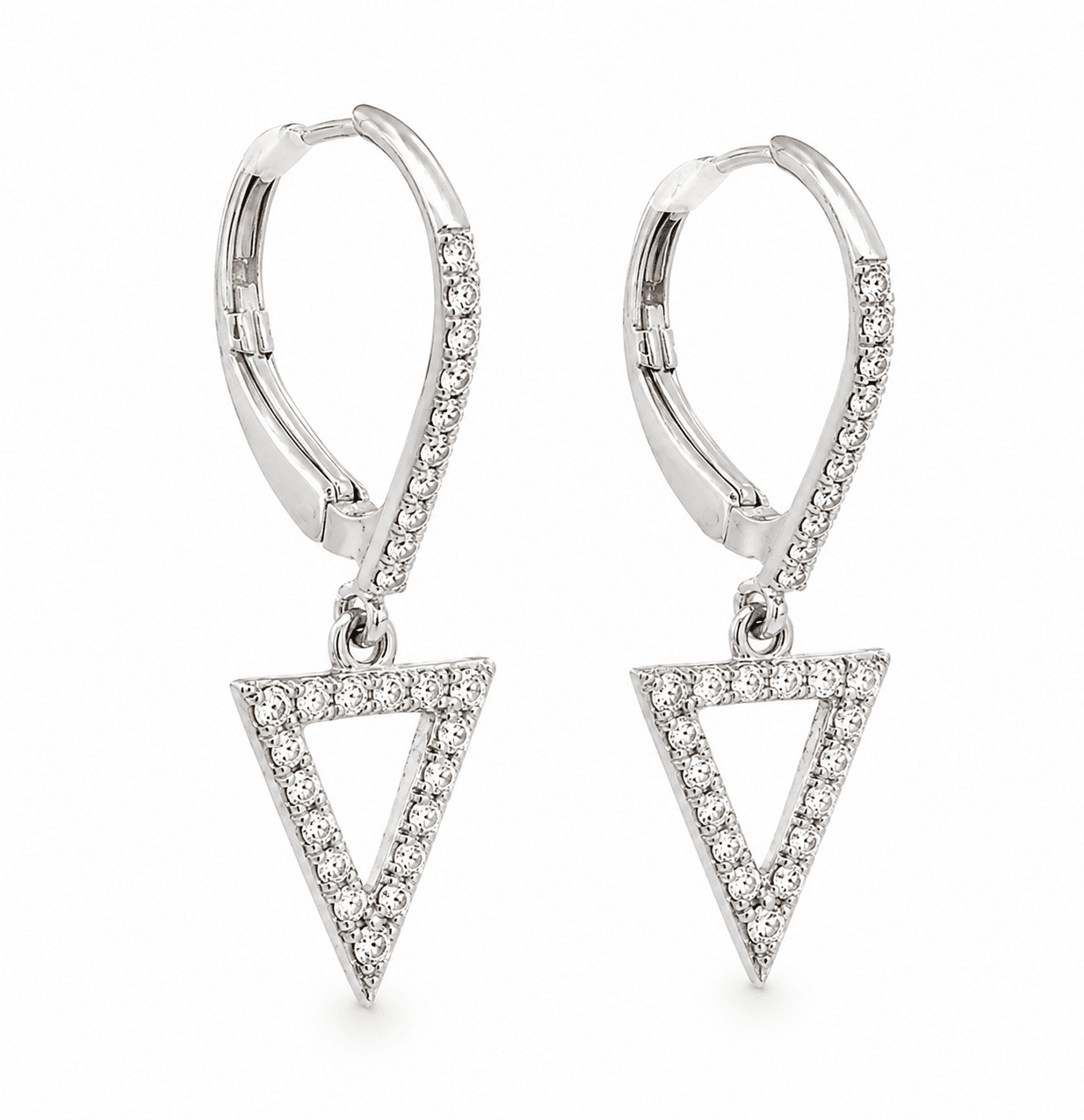 Diamond Triangle Dangle Earrings