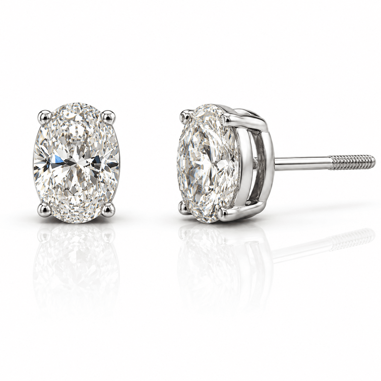 Oval Lab-Grown Diamond Stud Earrings