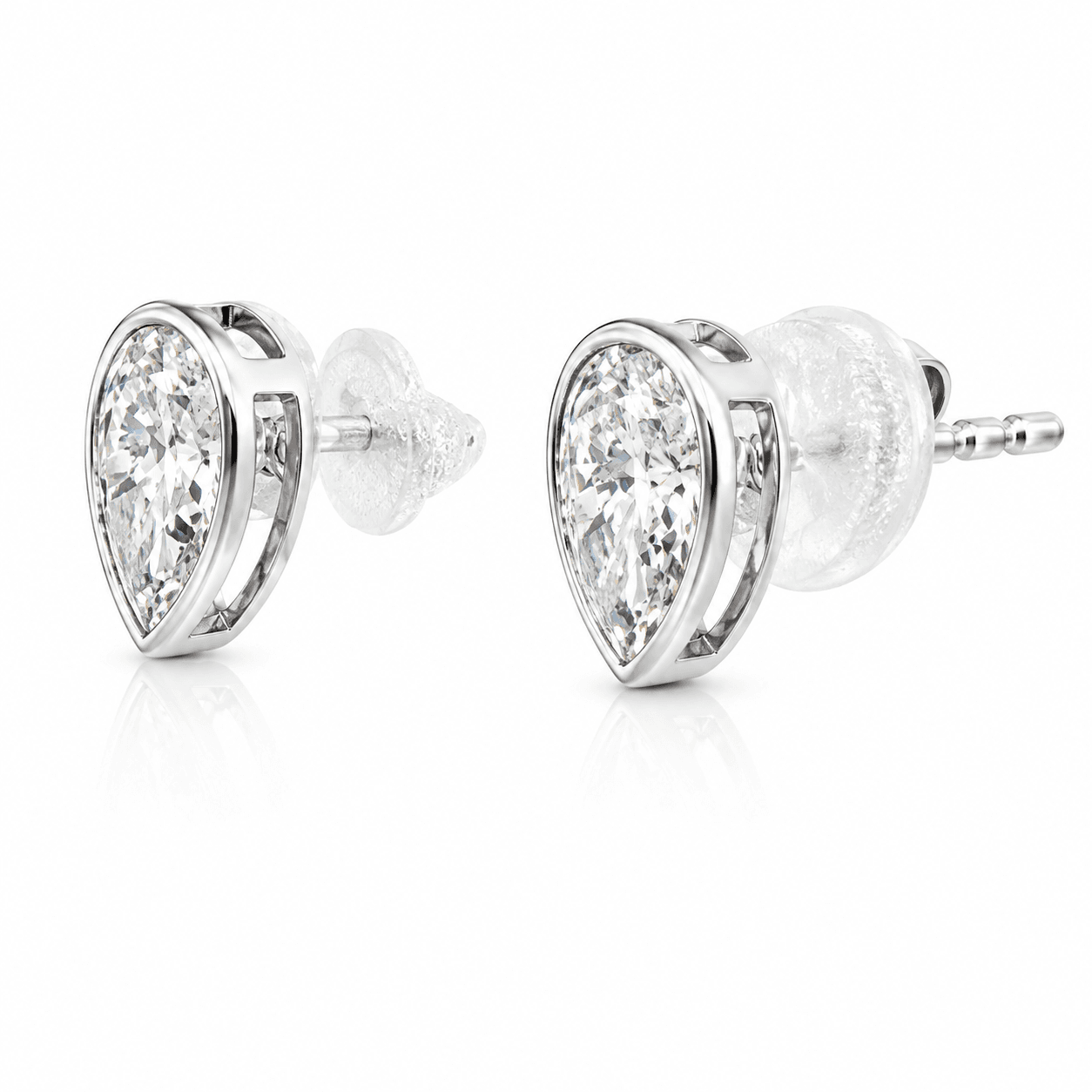 Pear-Shaped Lab-Grown Diamond Stud Earrings