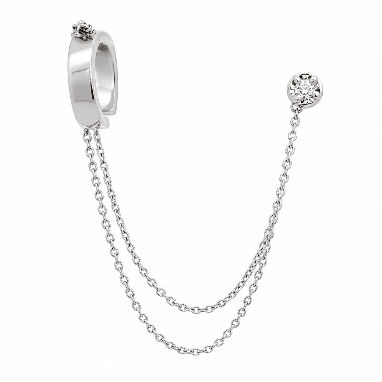 Diamond Cuff Earring with Stud