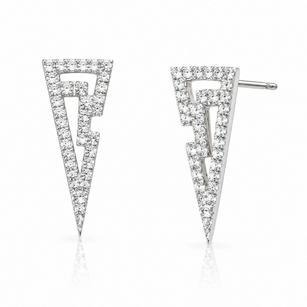Diamond Geometric Stud Earrings