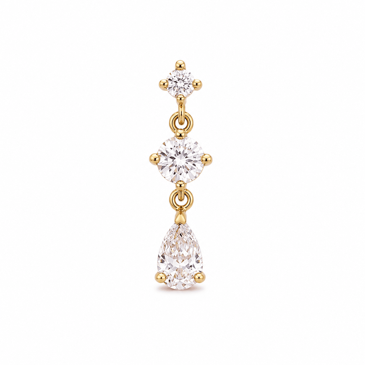 14K Cartilage Mixed-Shape Dangle Earrings