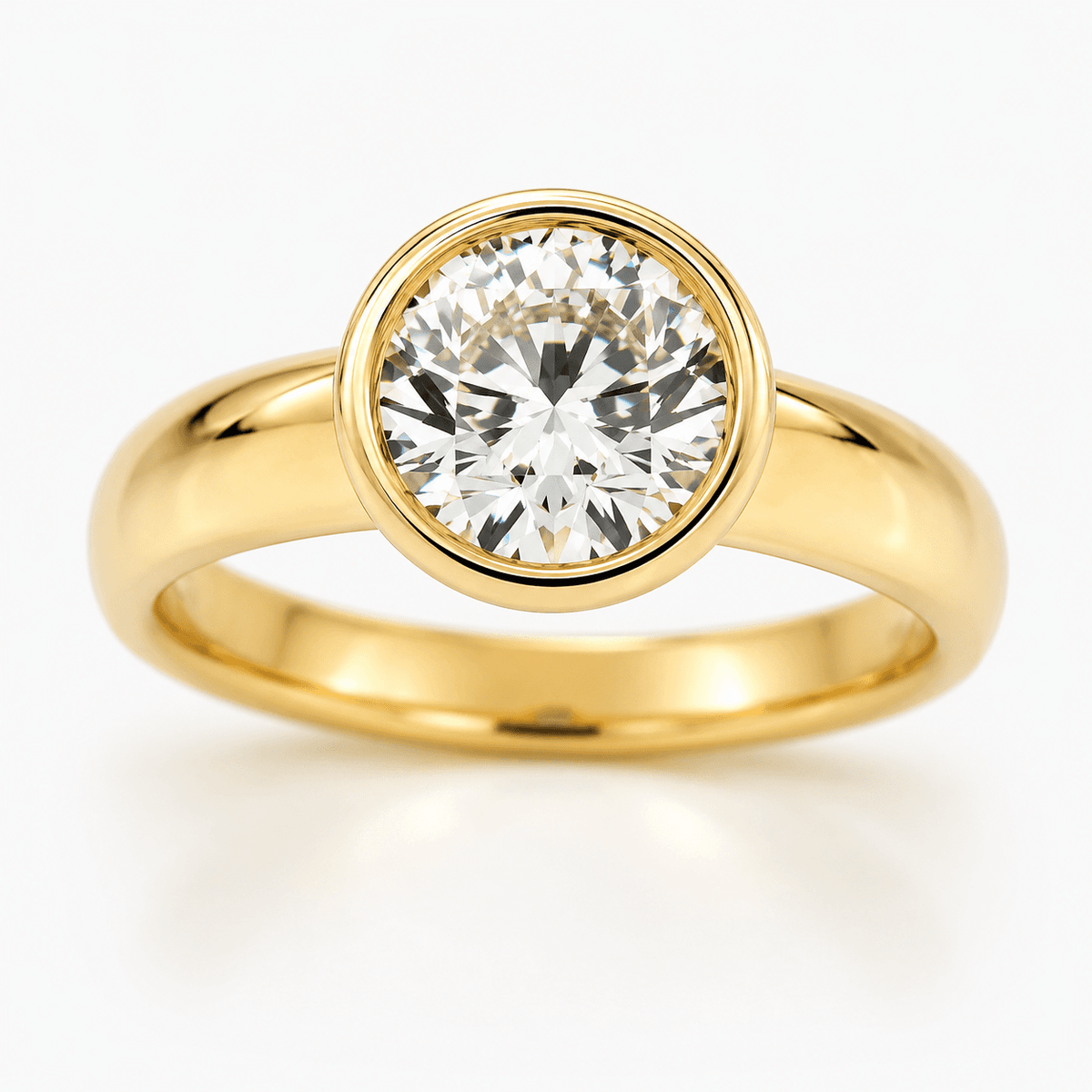 1.14 CTW Round Bezel Lab Diamond Engagement Ring