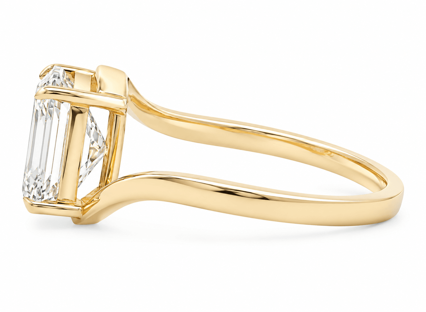 14K YG LG 2.59CT Cushion Cut Brilliant Engagement Ring