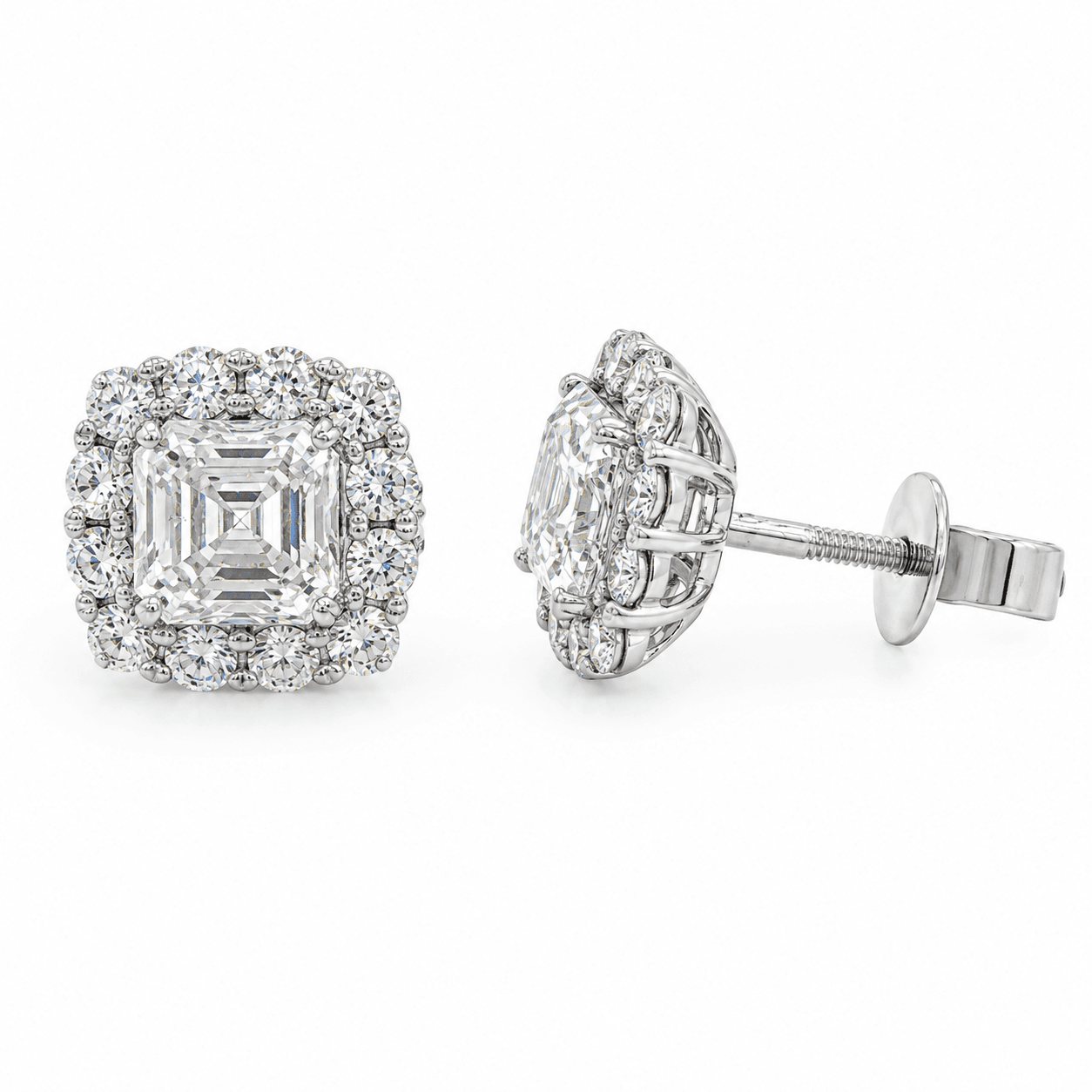 14K White Gold Lab Diamond Stud Earrings