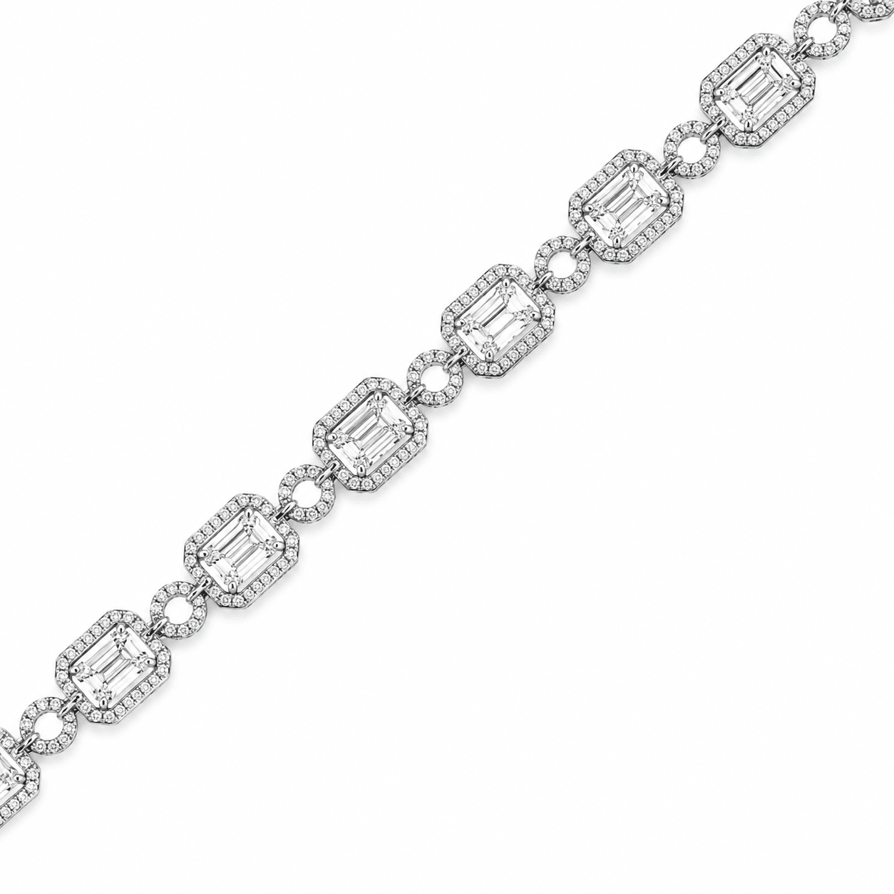 14K White Gold Diamond Bracelet