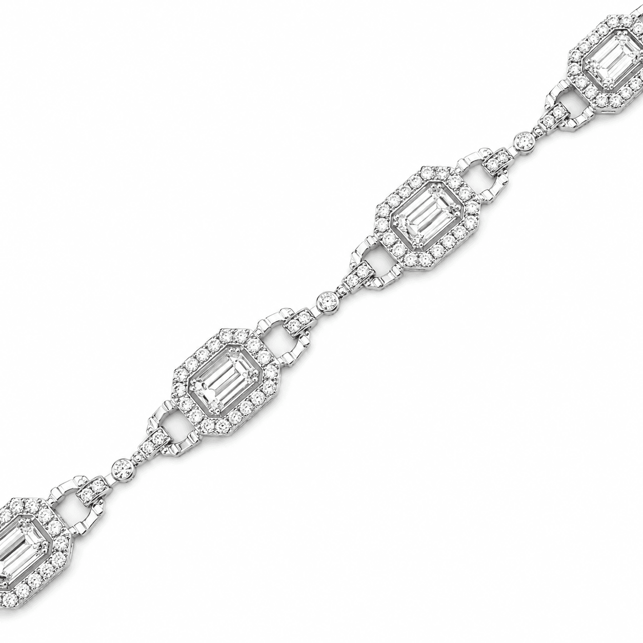 14K White Gold Diamond Bracelet